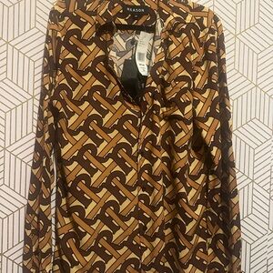 Reason Brown and Yellow Patterned Shirt, Size M, NWT